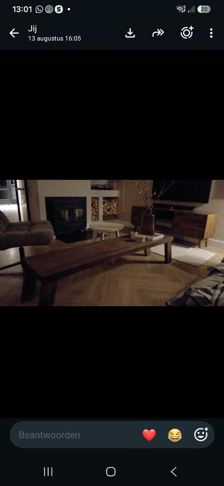 Zelfgemaakte lange tafel van donker hout, Ophalen, Minder dan 50 cm, Gebruikt, 150 tot 200 cm
