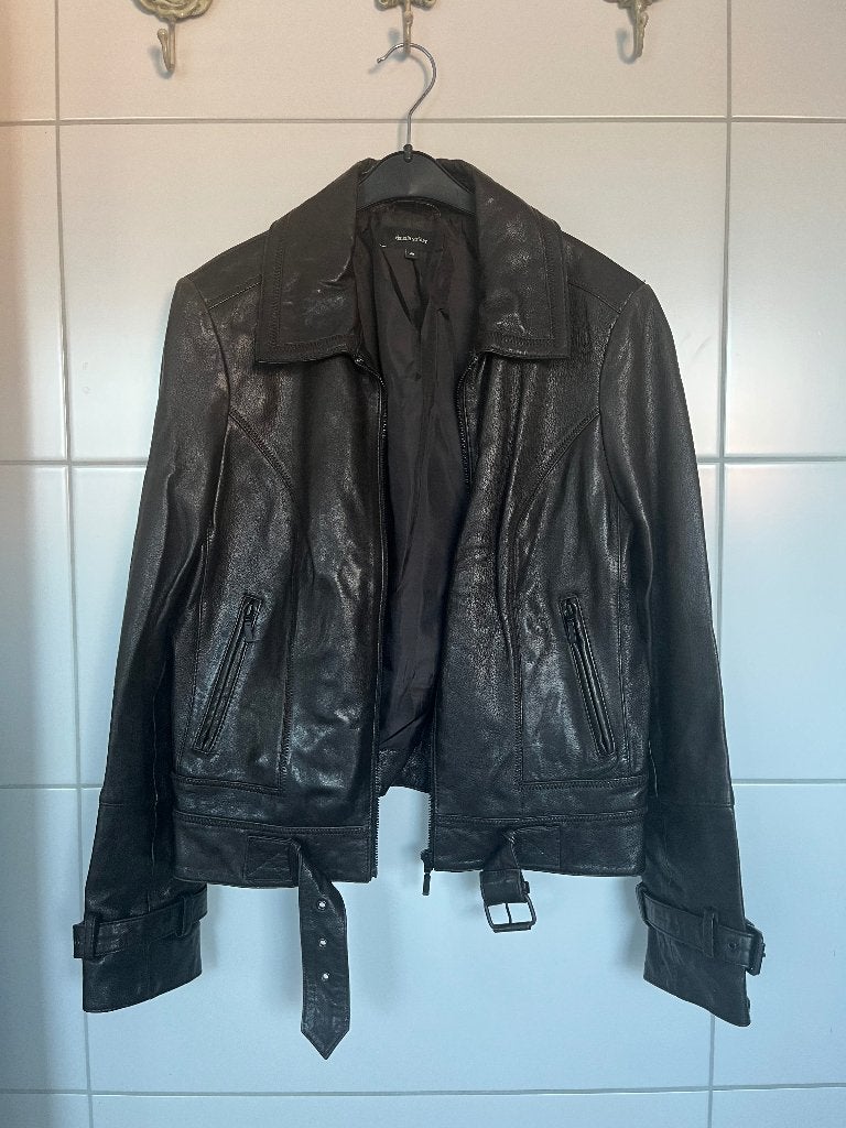 Leren jasje, Overige kleuren, Zo goed als nieuw, Ophalen, Maat 38/40 (M)