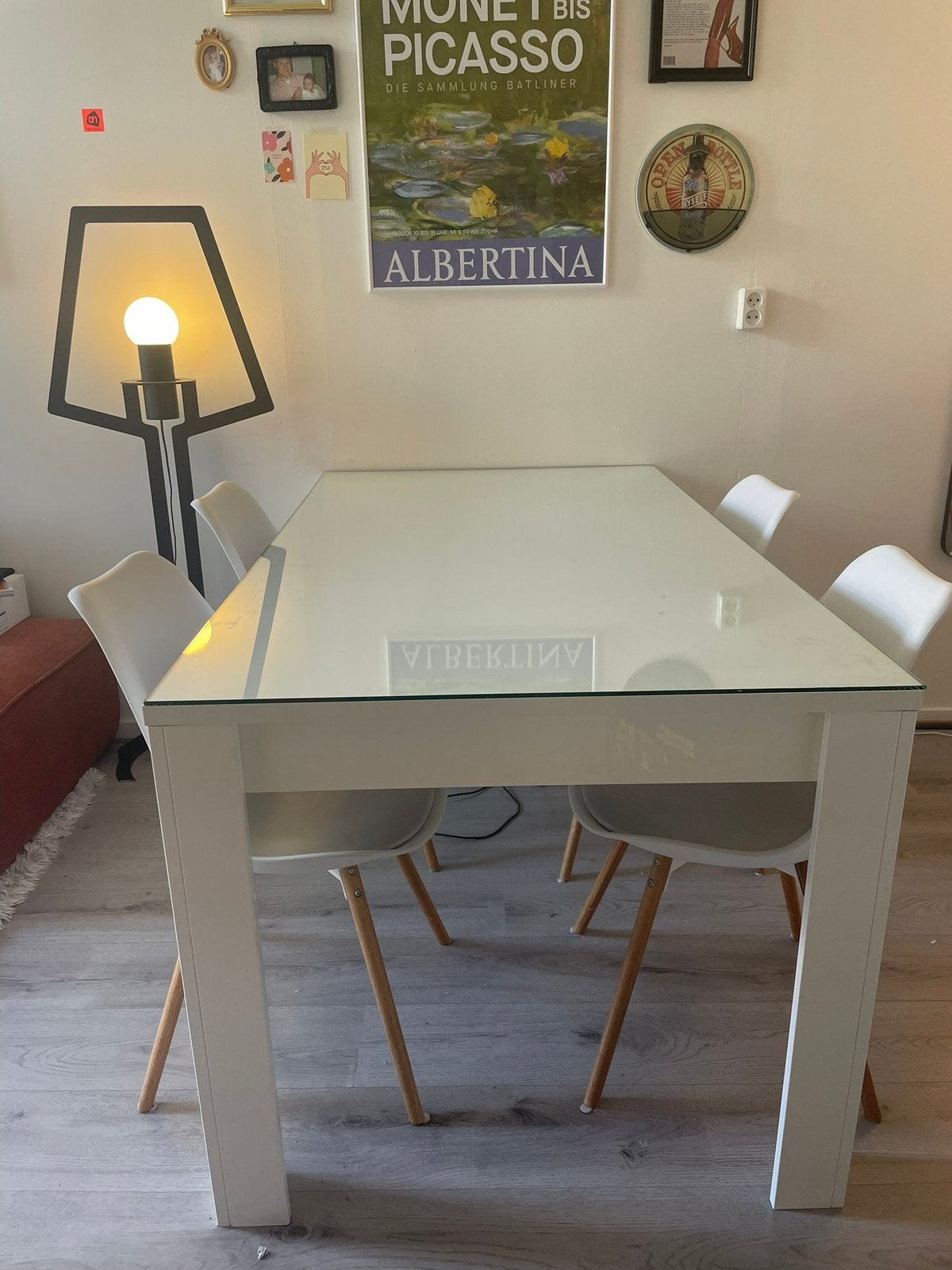 Witte tafel, Huis en Inrichting, Tafels | Eettafels, Ophalen, 50 tot 100 cm, Zo goed als nieuw, 150 tot 200 cm