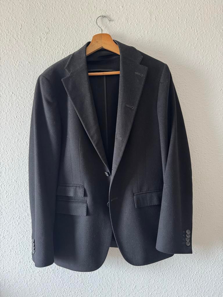 Zwarte Corneliani colbert, wol en kasjmier, maat 48, Ophalen of Verzenden, Zo goed als nieuw, Maat 48/50 (M), Zwart