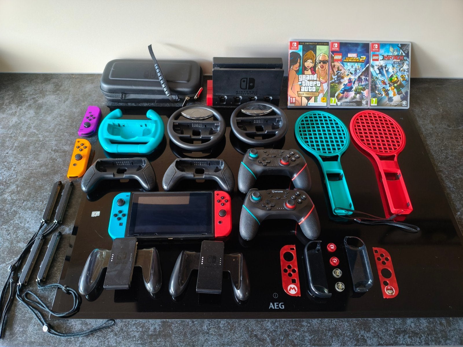 complete set Nintendo Switch V2, Met games, Ophalen of Verzenden, Zo goed als nieuw, Switch Original