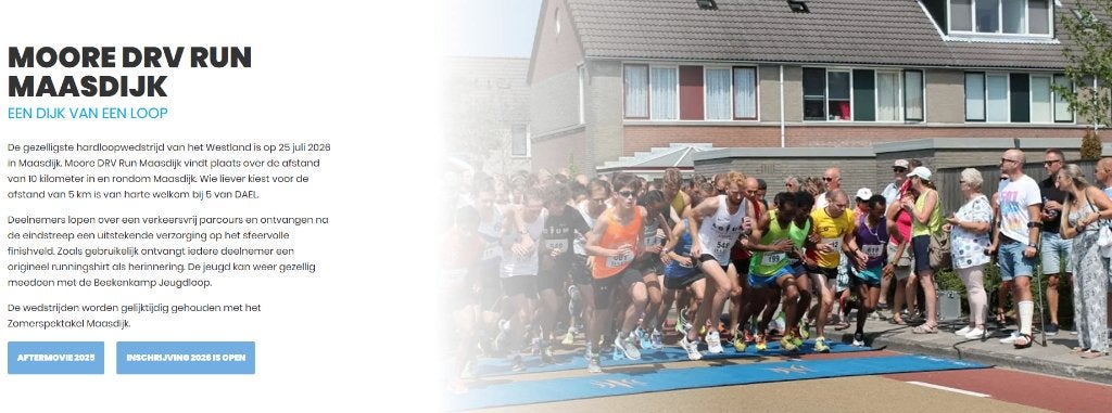 Startbewijs Moore DRV Maasdijk Run 5 km, Sport en Fitness, Loopsport en Atletiek, Ophalen, Nieuw, Overige typen, Overige merken