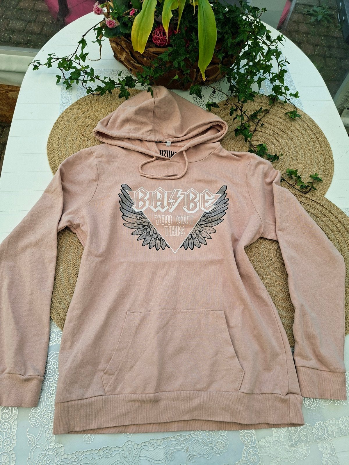 Azuka hoodie met 'Babe You Got This' opdruk, Maat 38/40 (M), Ophalen of Verzenden, Zo goed als nieuw, Roze