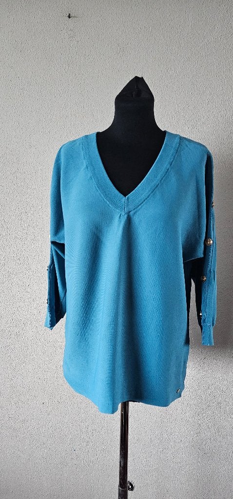 Turquoise V-hals trui van studio anneloes maat xl (12225), Kleding | Dames, Studio Anneloes, Blauw, Maat 46/48 (XL) of groter