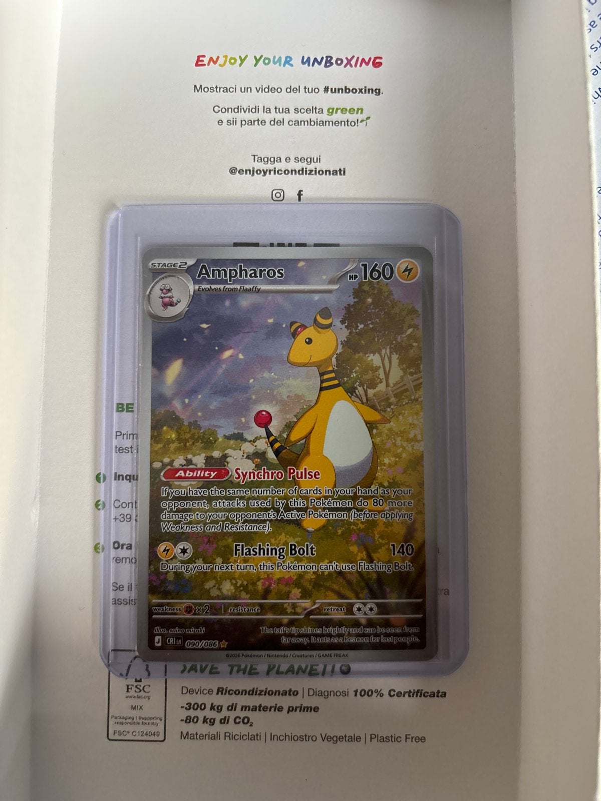 Pokémon TCG: Ampharos V (Full Art) - Zo goed als nieuw, Ophalen of Verzenden, Zo goed als nieuw, Losse kaart
