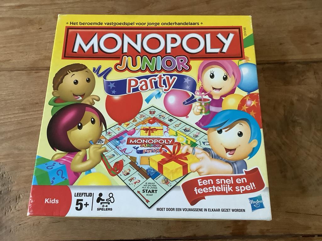 Monopoly Junior Party - Snel en feestelijk spel!, Drie of vier spelers, Ophalen of Verzenden, Gebruikt