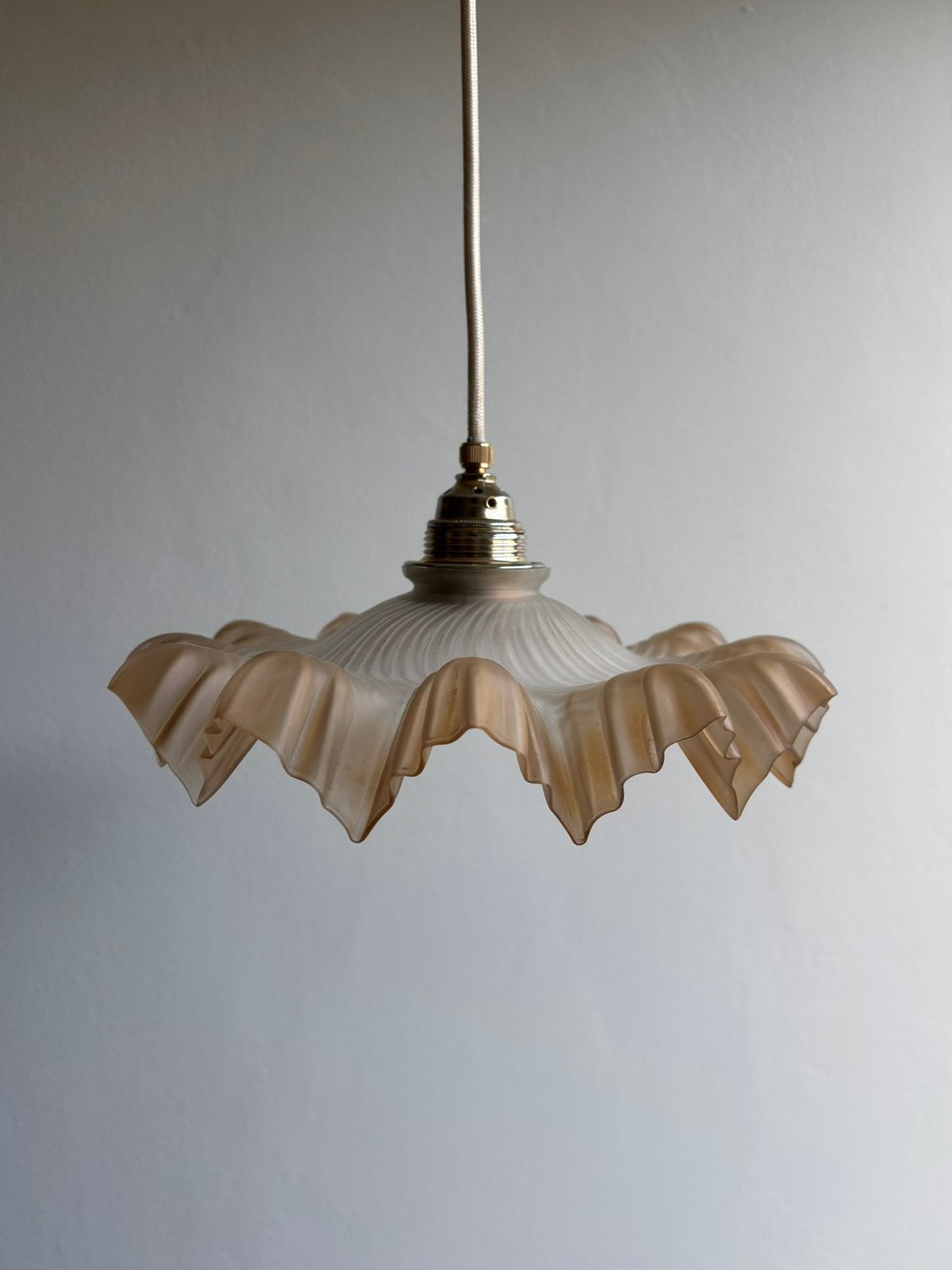 Vintage glazen hanglamp, Ophalen of Verzenden