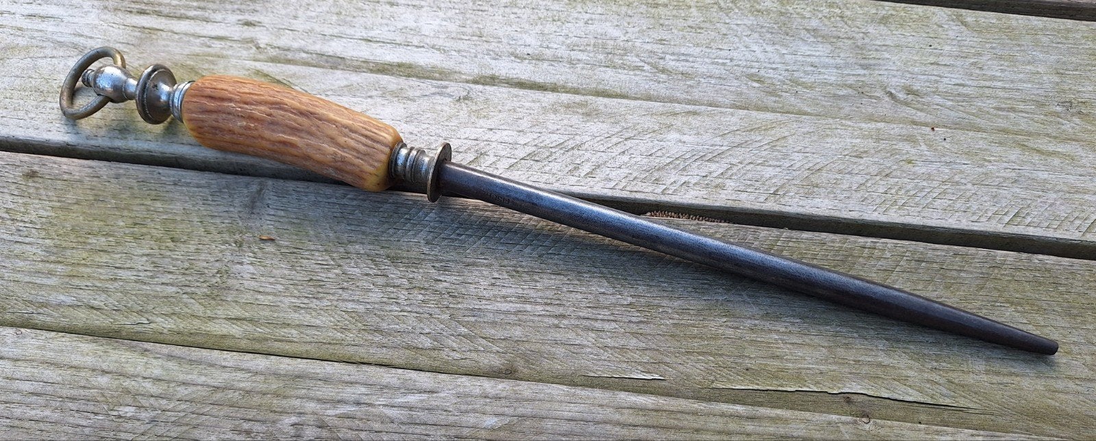 Vintage aanzetstaal/wetstaal, merk Fischer. Iprst., Ophalen of Verzenden