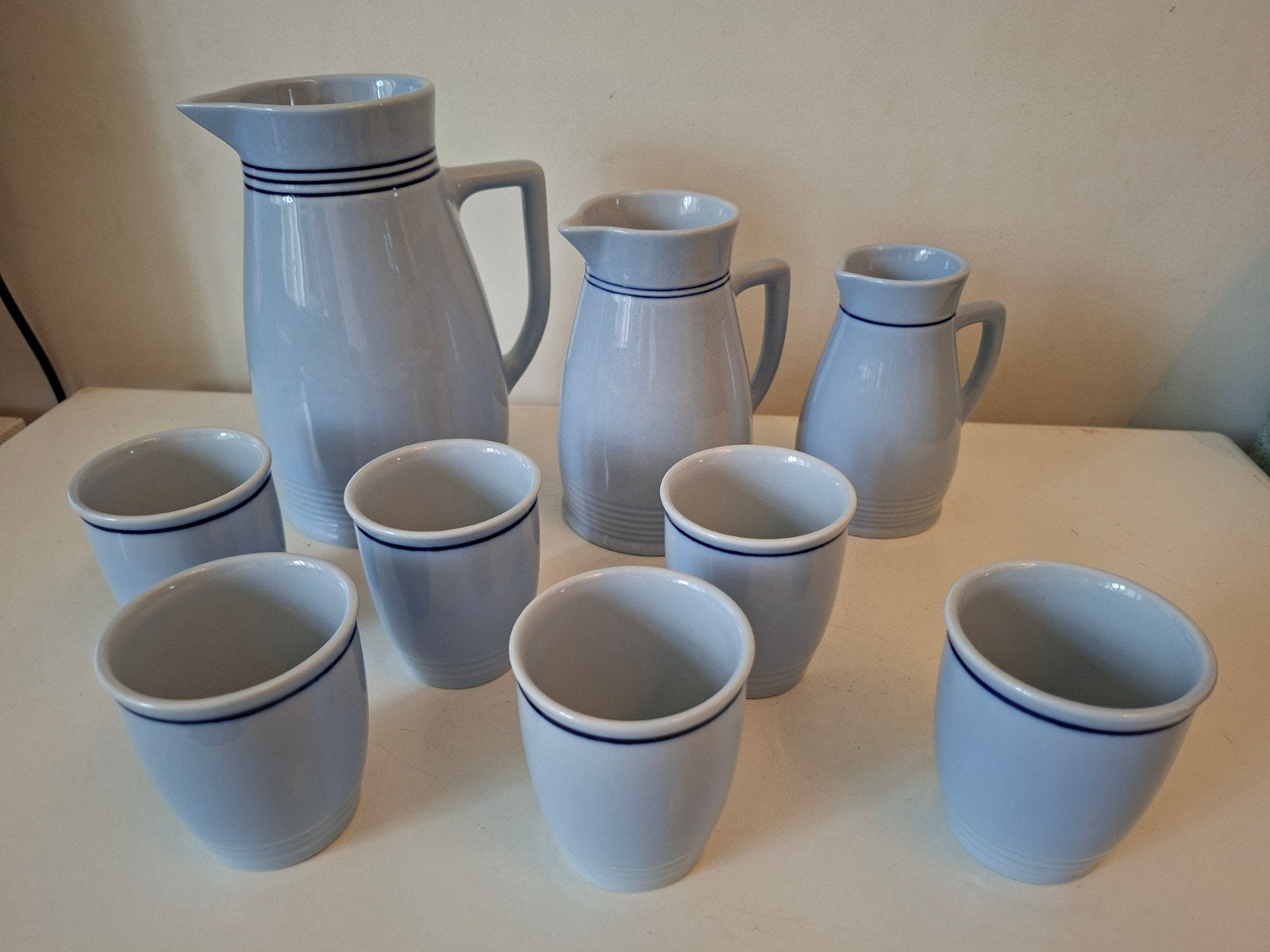 Vintage Lilien Porzellan Austria waterkan kannen en bekers, Ophalen of Verzenden, Keramiek, Overige stijlen, Kop(pen) en/of Schotel(s)