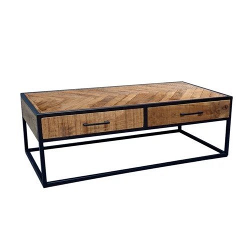 TV-meubel & Salontafel Set - Mangohout Visgraat, Gebruikt, Industrieel, Modern, Visgraat, Minder dan 100 cm, 25 tot 50 cm