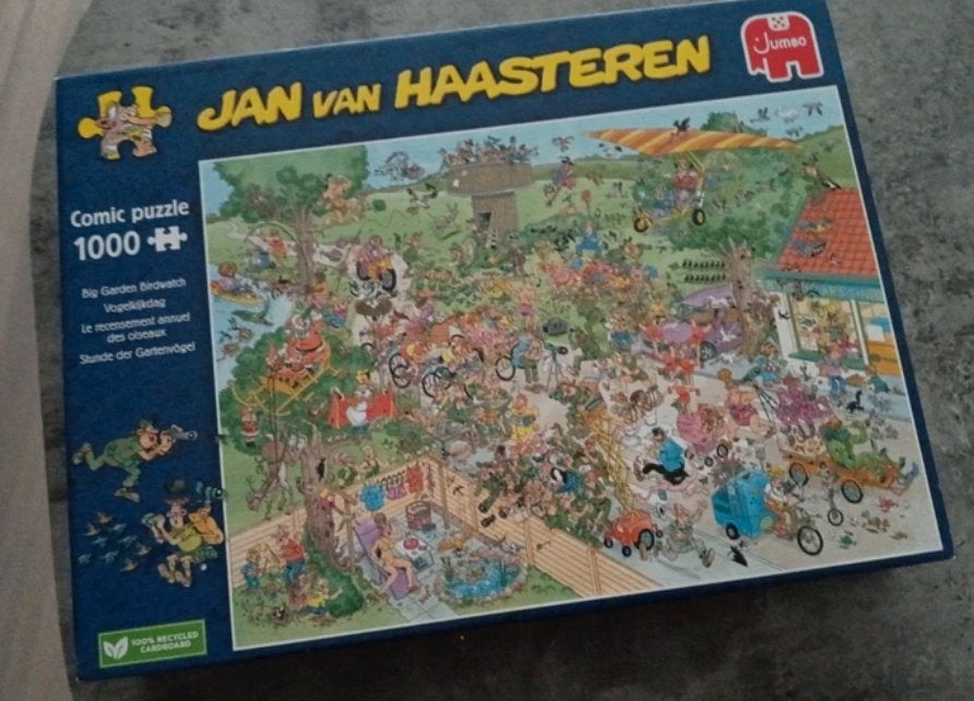 Puzzel 1000 stukjes jan van haasteren vogelkijkdag, Ophalen of Verzenden, 500 t/m 1500 stukjes, Zo goed als nieuw
