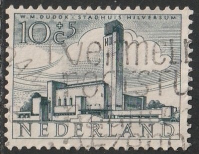 Nederland 1955 658 Zomer 10c Stadhuis Hilversum, Gest, Ophalen of Verzenden, Na 1940, Gestempeld