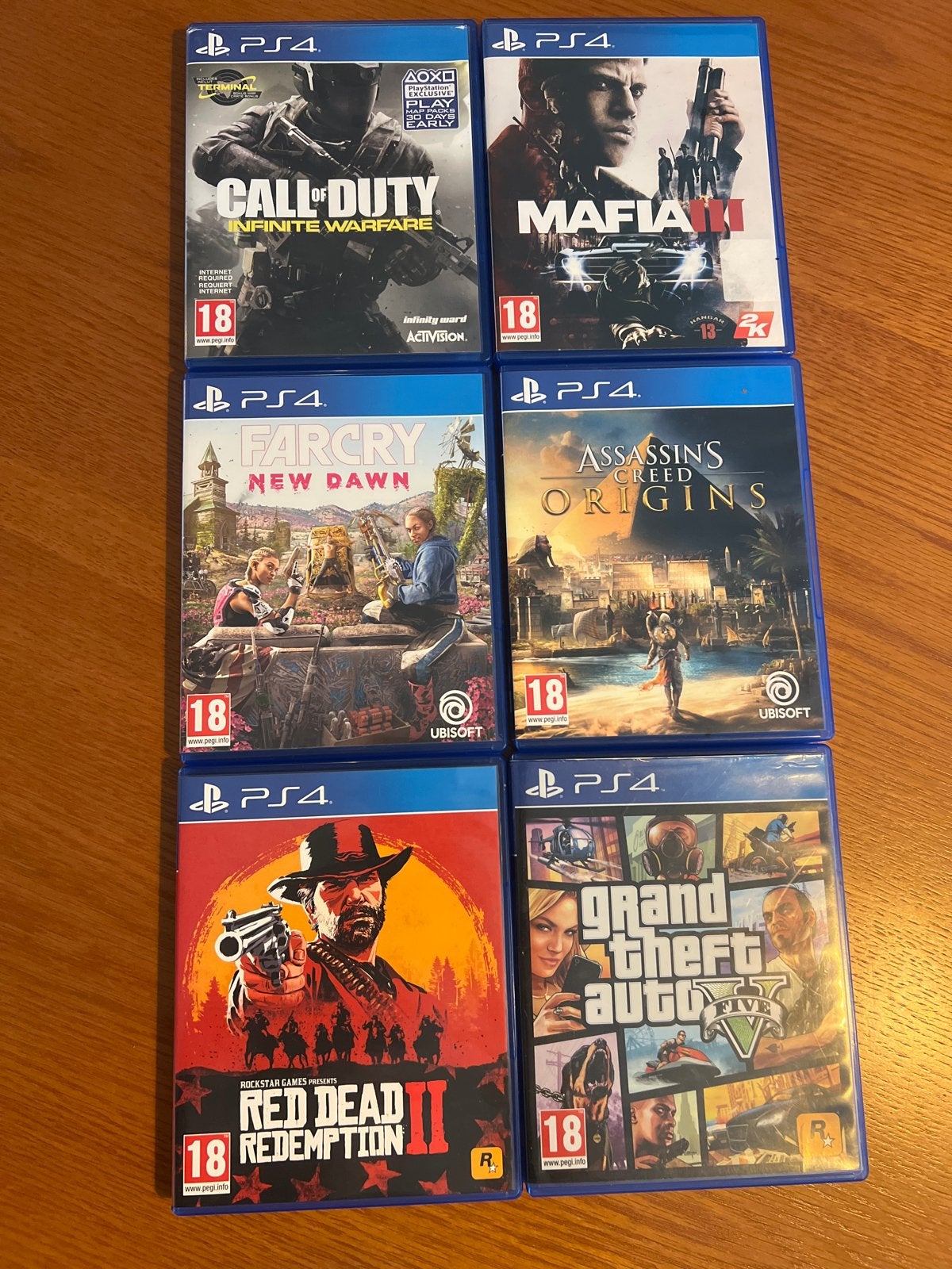 PS4 Games: Call of Duty, GTA V, Red Dead 2, Assassins Creed, Spelcomputers en Games, Online, Vanaf 18 jaar, 1 speler, Zo goed als nieuw