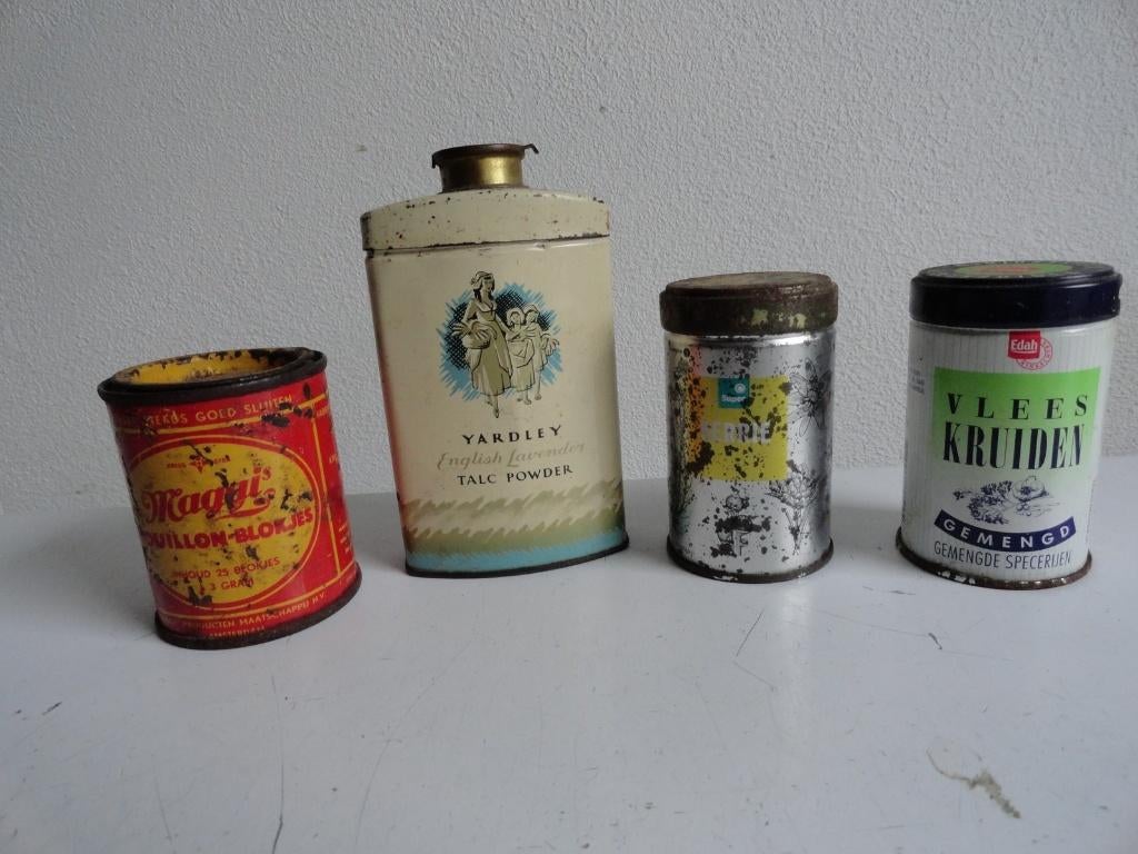 Blikjes, busjes, antiek kruiden en talkpoeder Yardley, Edah, Ophalen of Verzenden, Gebruikt, Overige
