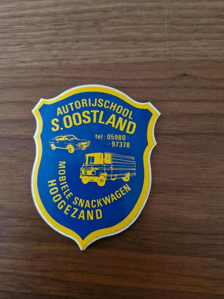 6243  Autorijschool S. Oostland Mobiele Snackwagen Sticker, Ophalen of Verzenden, Gebruikt, Auto of Motor