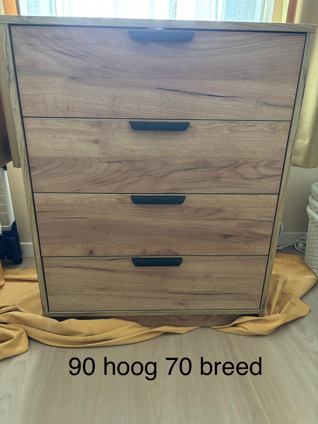 Ladekastje 70x90 blank eiken kleur, Ophalen, Overige materialen, Gebruikt, 50 tot 100 cm