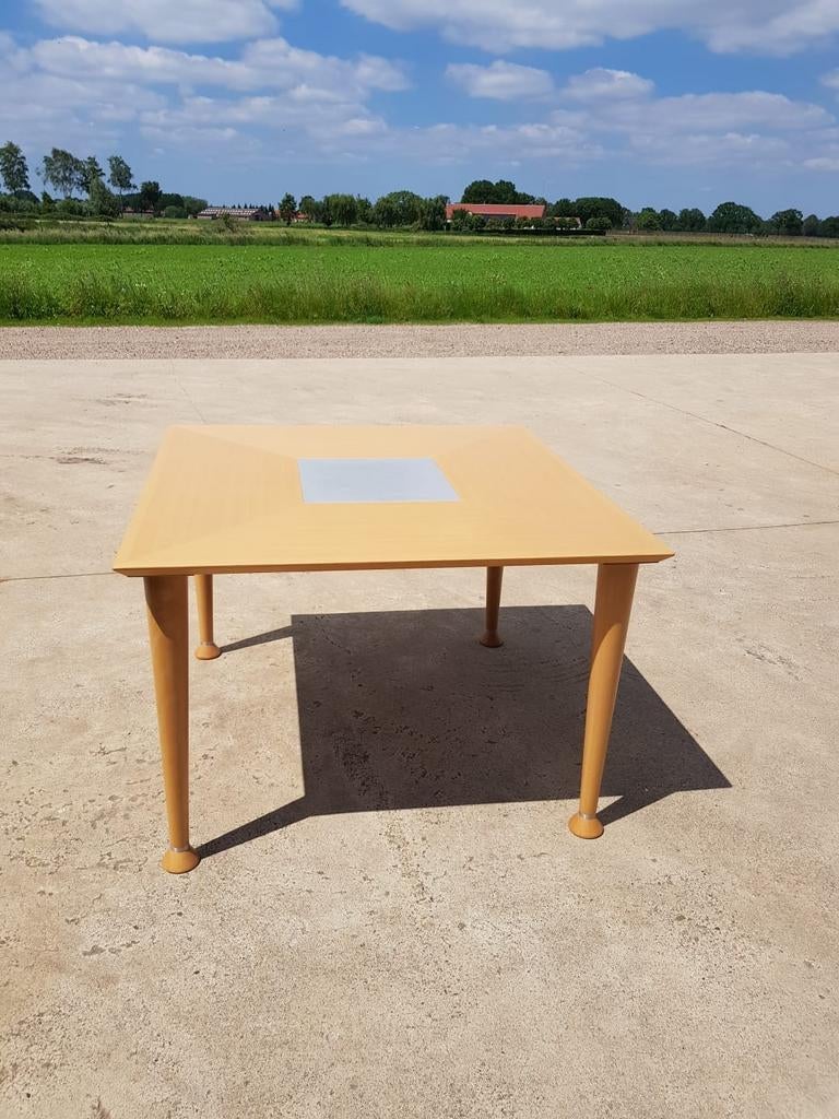 Vintage eettafel vierkant Interstar 110 x 110 cm, Ophalen, 50 tot 100 cm, 100 tot 150 cm, Vierkant