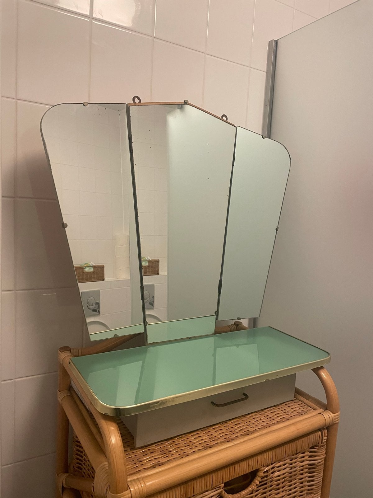 Vintage drieluik spiegel, Ophalen