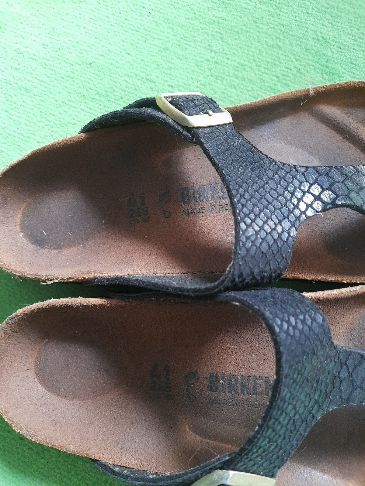 Birkenstock Rohde Slippers Maat 41 Zwart Slangenprint ZGAN, Kleding | Dames, Schoenen, Slippers, Zwart, Rohde, Ophalen of Verzenden