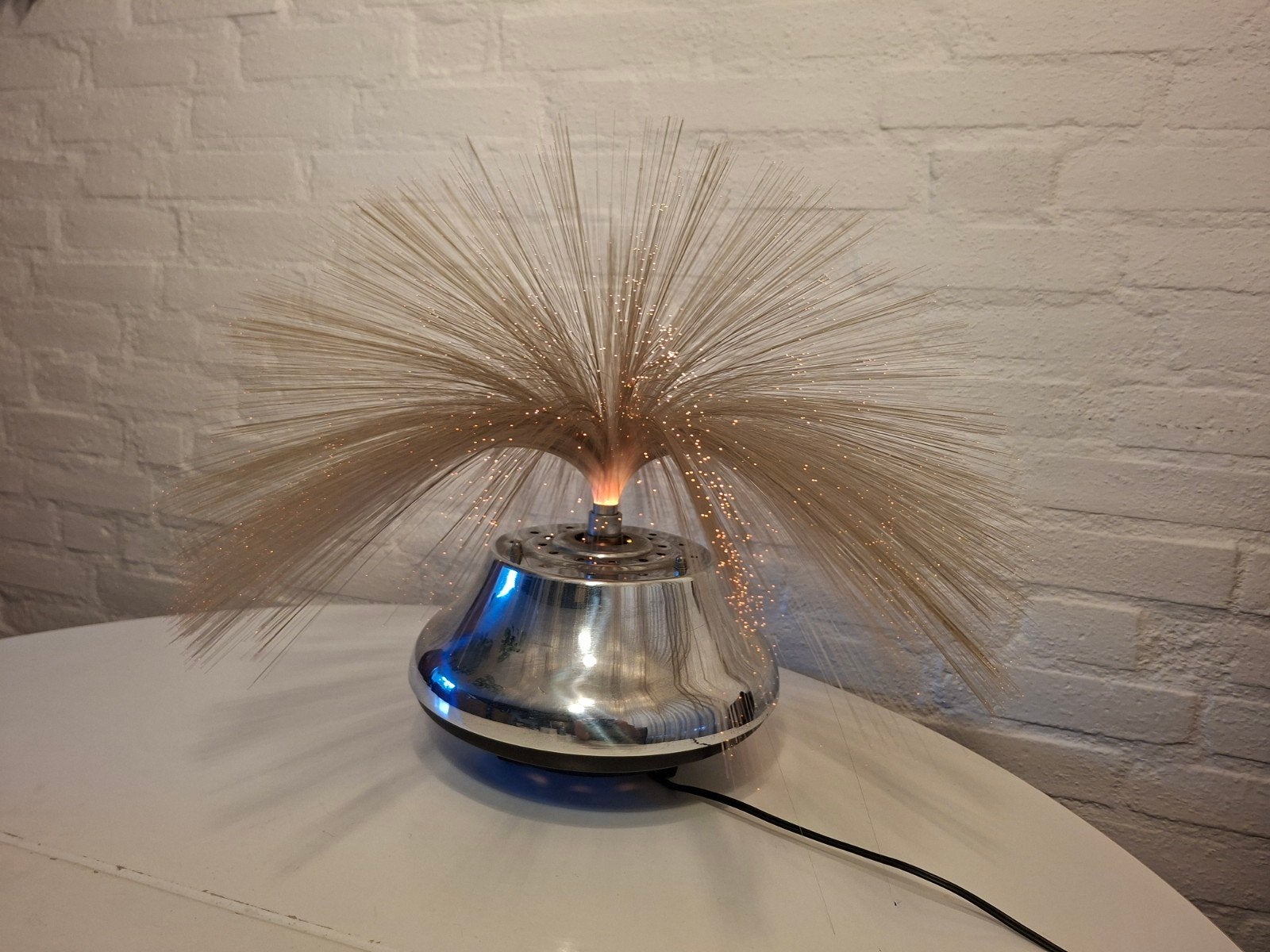 Vintage retro Fiber Optic Lamp glasvezel lamp Space Age j 60, Gebruikt, Ophalen of Verzenden, Design, Overige materialen