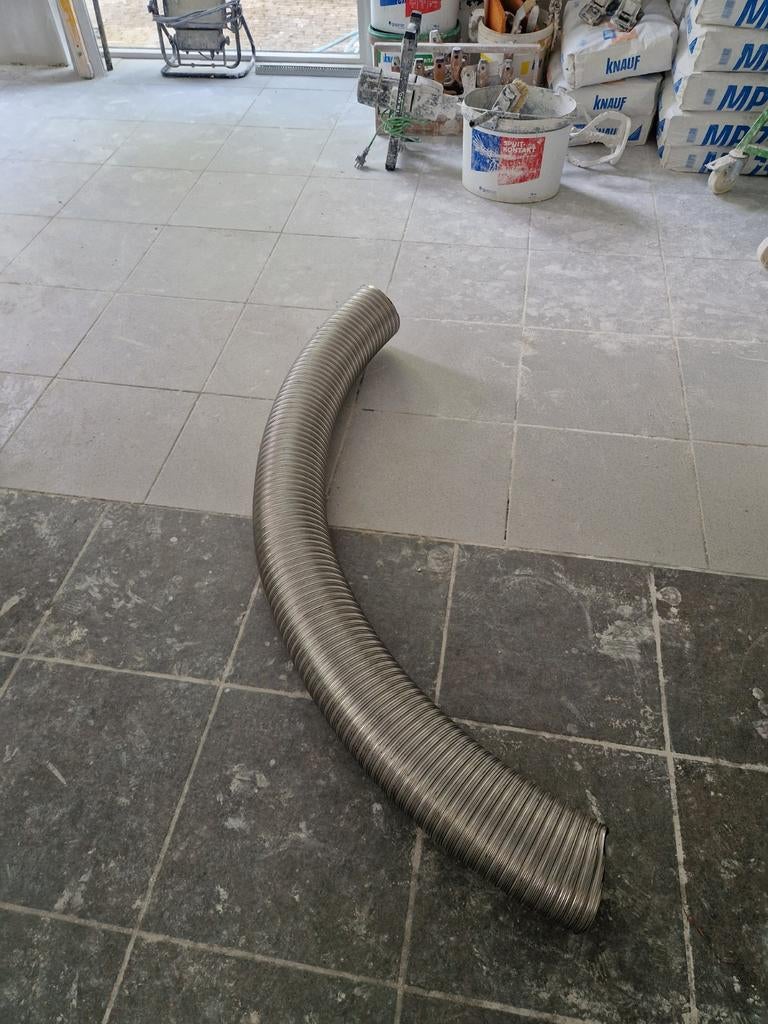 Dubbelwandige Flex rookafvoer buis 150mm ca. 1,5m, Ophalen, 6 meter of meer, Overige typen, Rvs
