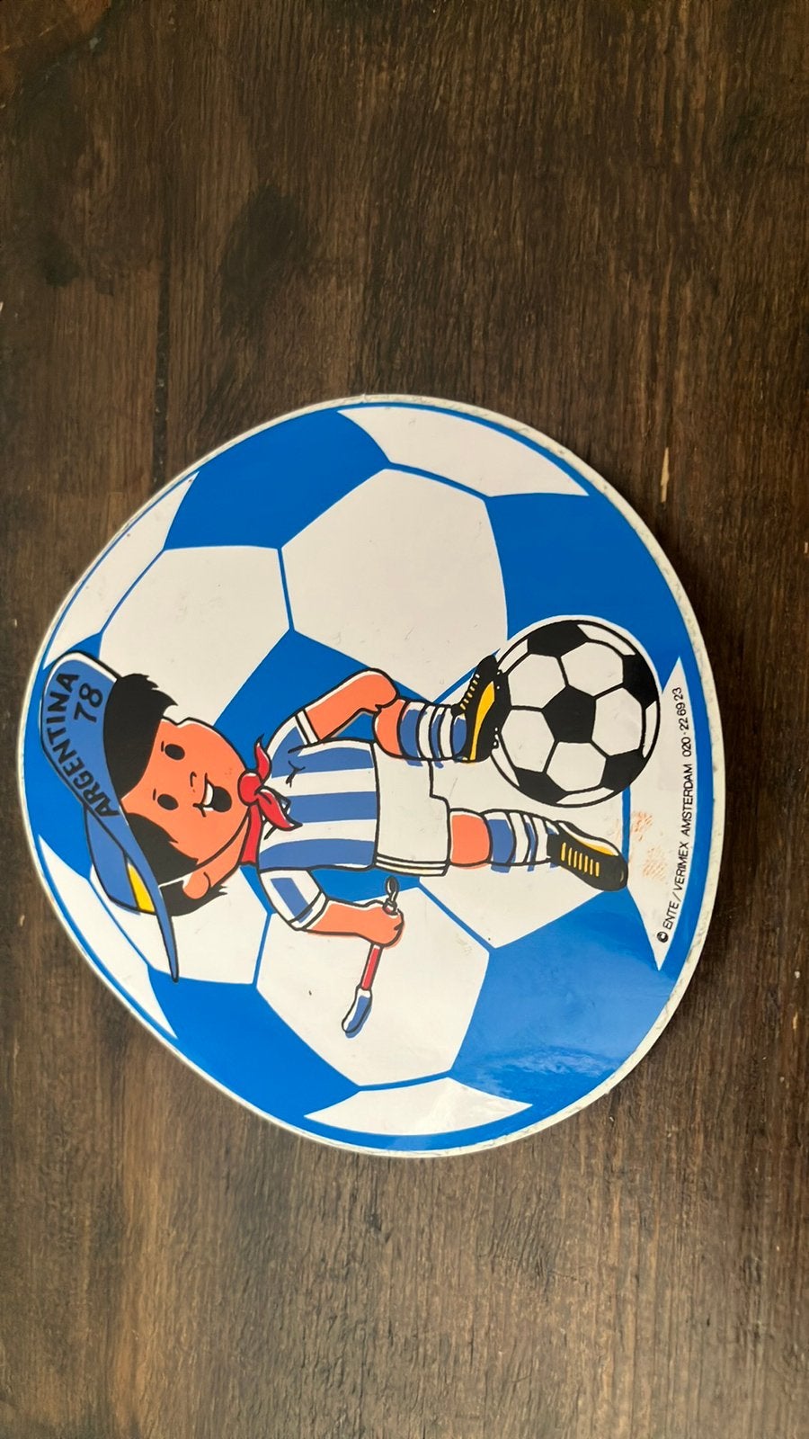 Vintage sticker Gauchito de mascotte op WK 1978 Argentinië, Ophalen of Verzenden, Zo goed als nieuw, Sticker