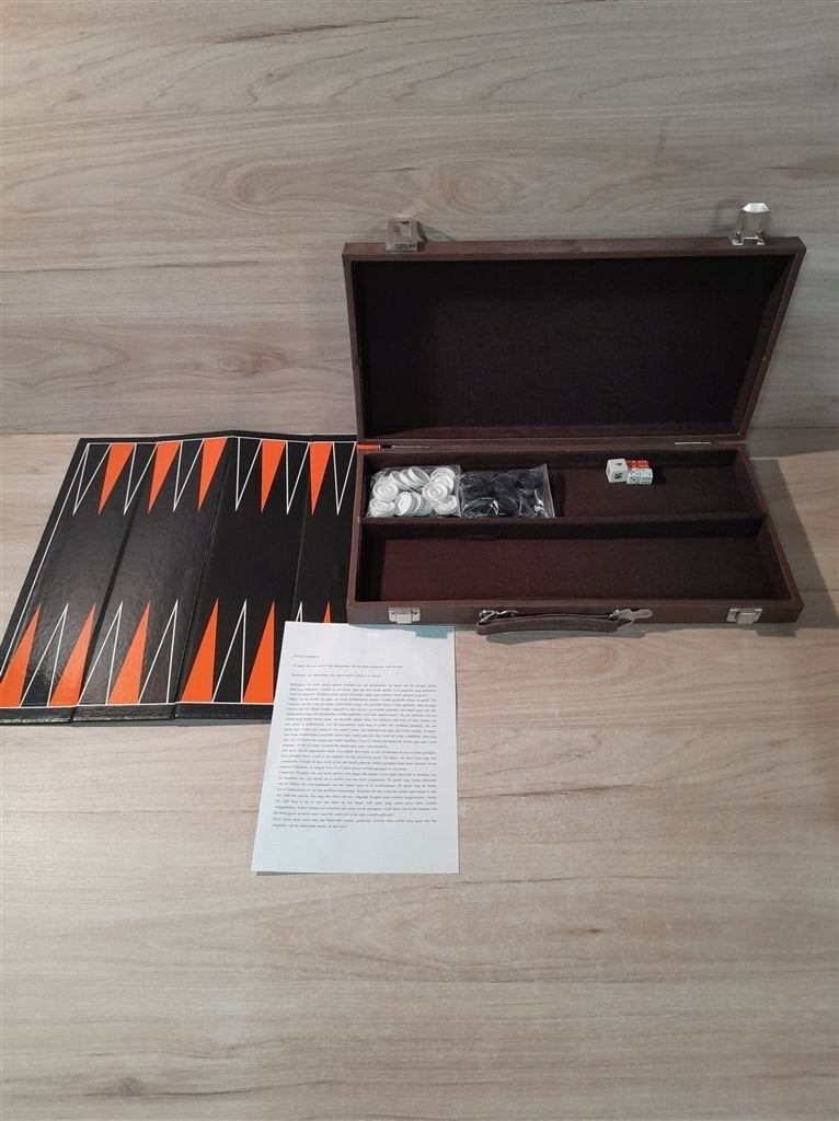 Backgammon in koffer - s6084, Verzenden, Zo goed als nieuw
