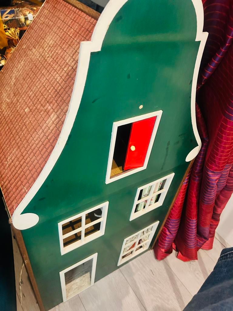 Ouderwets poppenhuis grachtenpand vintage hout, Ophalen, Gebruikt, Hout