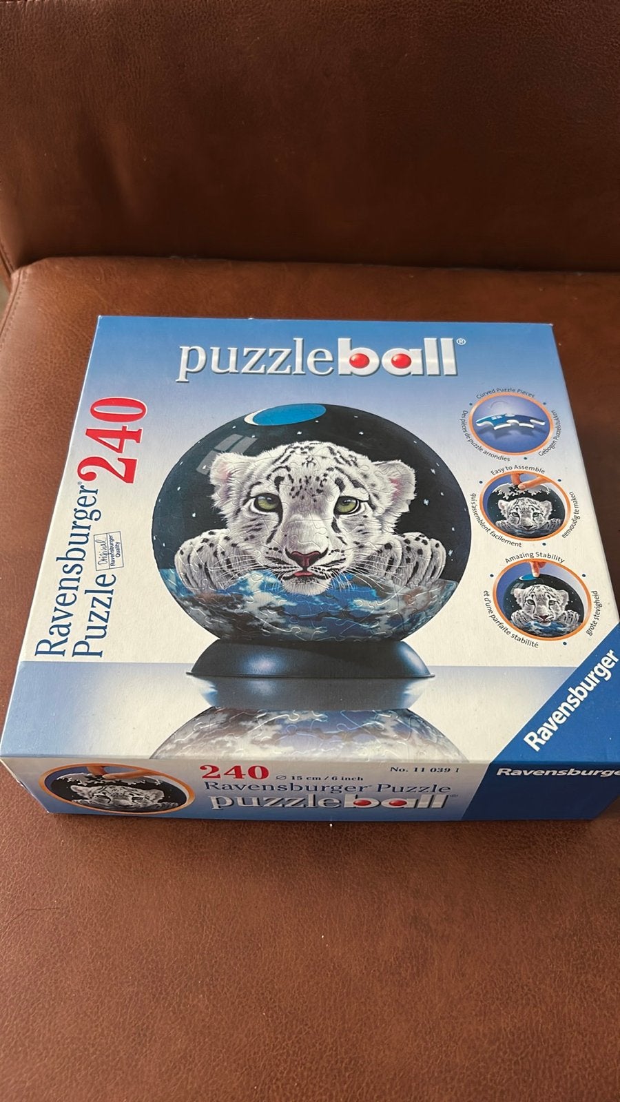 Ravensburger Puzzleball Sneeuwluipaard 240 stukjes, Ophalen of Verzenden, Minder dan 500 stukjes, Zo goed als nieuw, Rubik's of 3D-puzzel