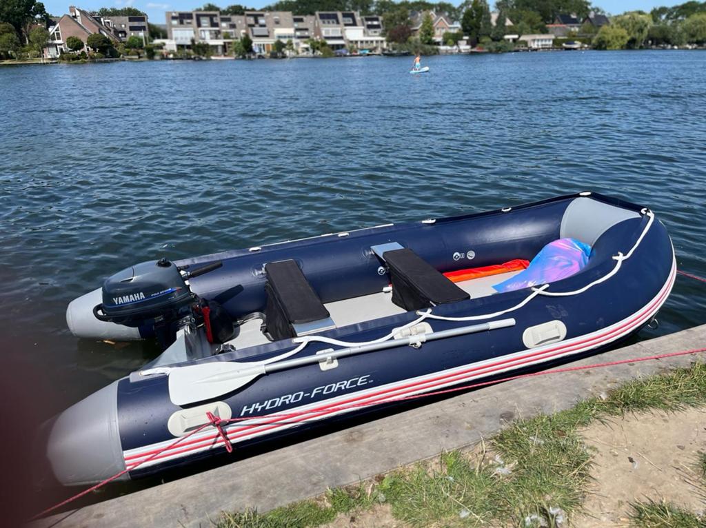 Hydro-Force opblaasboot met Yamaha 4-takt motor & trailer, Watersport en Boten, Inclusief motor, PVC, 4 pk, Zo goed als nieuw