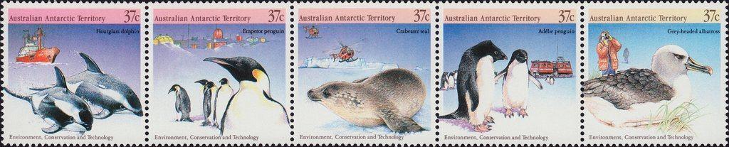 11-04 Antartica MI 79/83 strook postfris, Verzenden, Postfris