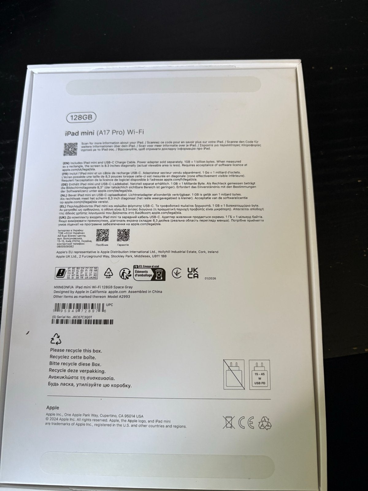 Nieuwe Apple iPad mini (A17 Pro) Wi-Fi 128GB, Computers en Software, Apple iPads, Nieuw, Apple iPad Mini, Wi-Fi, 8 inch, 128 GB