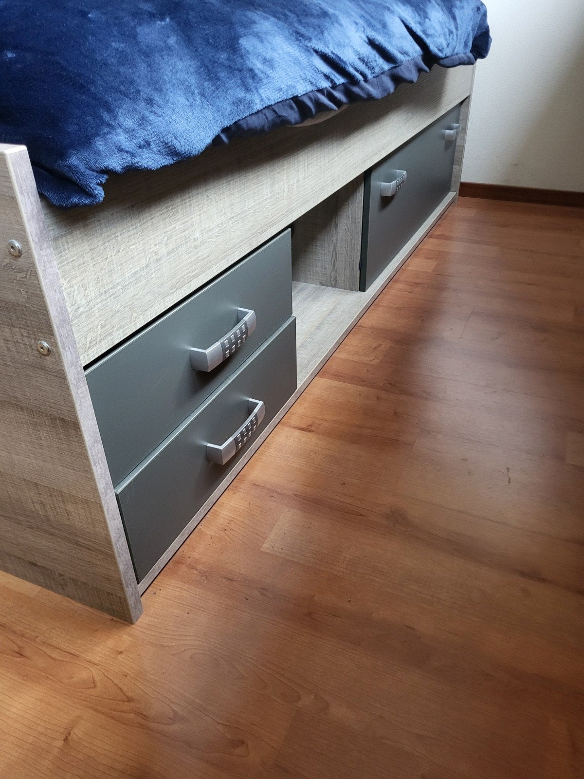bed 1 persoons, Huis en Inrichting, 90 cm, Eenpersoons, Ophalen of Verzenden, Grijs