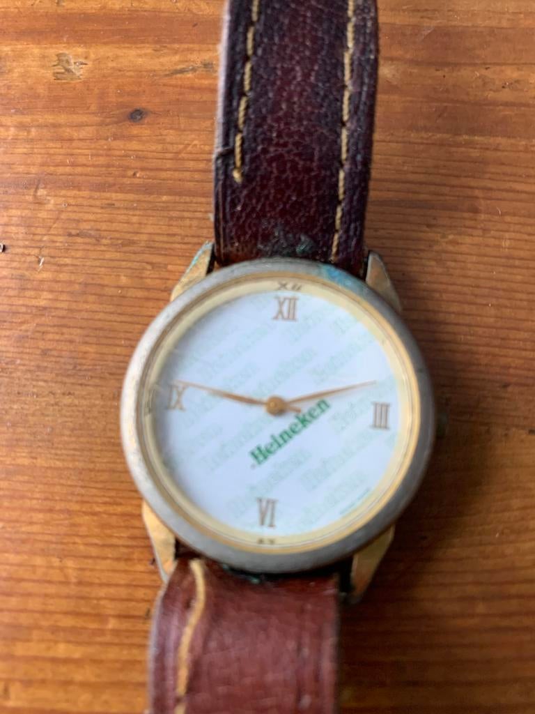 Vintage Heineken Horloge, Staal, Met bandje, Polshorloge, 1960 of later