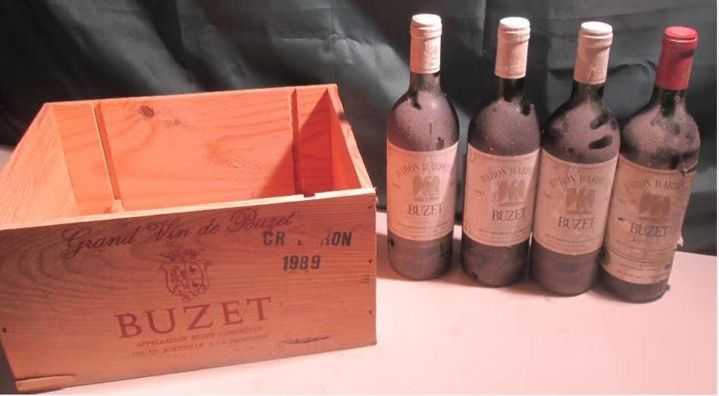 4x Baron d'Ardeuil - Buzet - 1987, Frankrijk, Ophalen of Verzenden, Zo goed als nieuw, Rode wijn