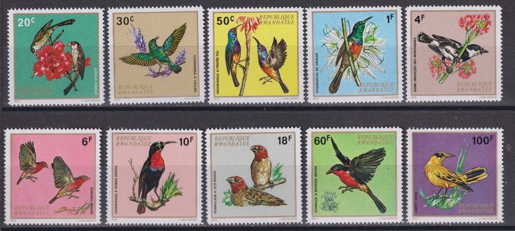 Rwanda 500/09 A Vogels 1972 postfris, Ophalen of Verzenden, Postfris, Dier of Natuur