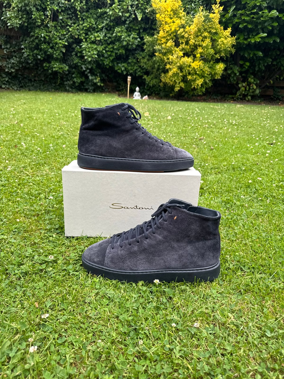 Santoni suède sneakers blauw uk10,5/eu44,5, Kleding | Heren, Schoenen, Ophalen of Verzenden, Zo goed als nieuw, Zwart, Sneakers of Gympen