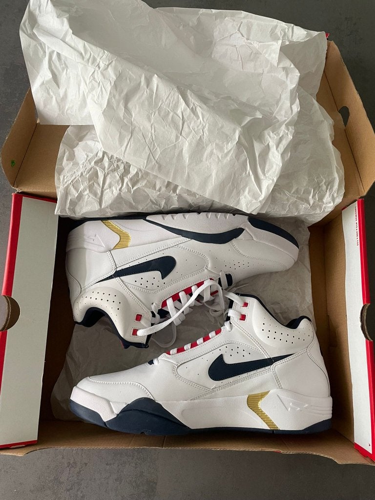 Nike Air Flight Lite II Mid Olympic, Kleding | Heren, Schoenen, Verzenden, Wit, Nieuw, Sneakers of Gympen