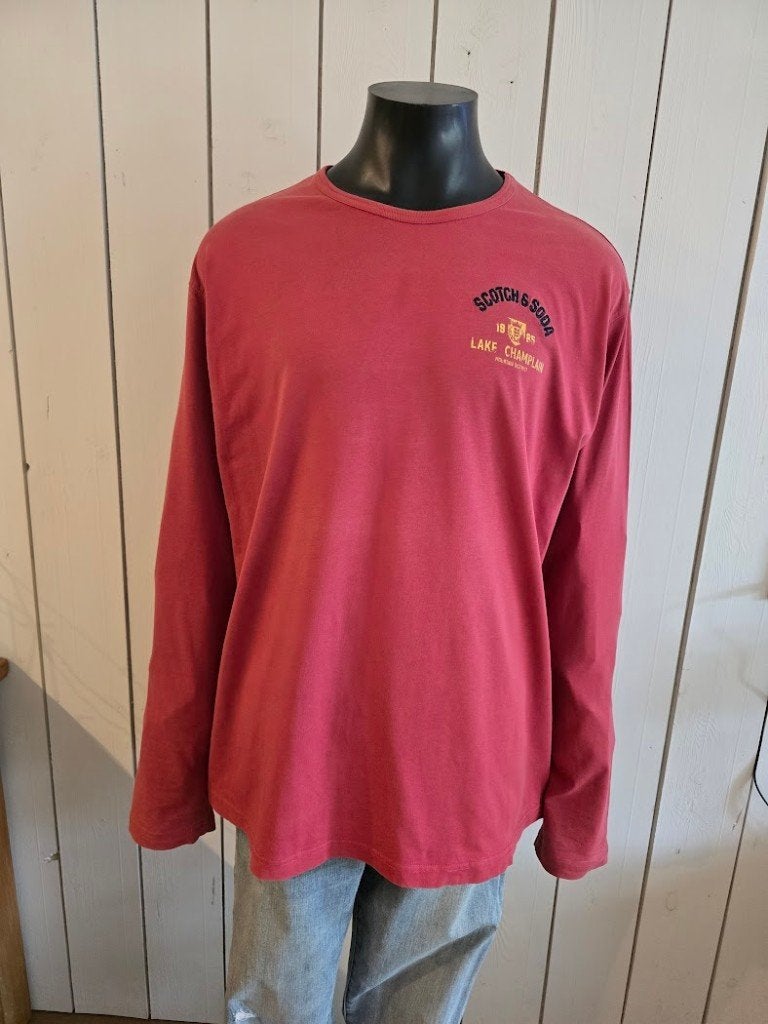 Scotch & Soda shirt XXL rood 15,- (2 voor 20,-), Kleding | Heren, T-shirts, Overige maten, Ophalen of Verzenden, Gedragen, Scotch & Soda