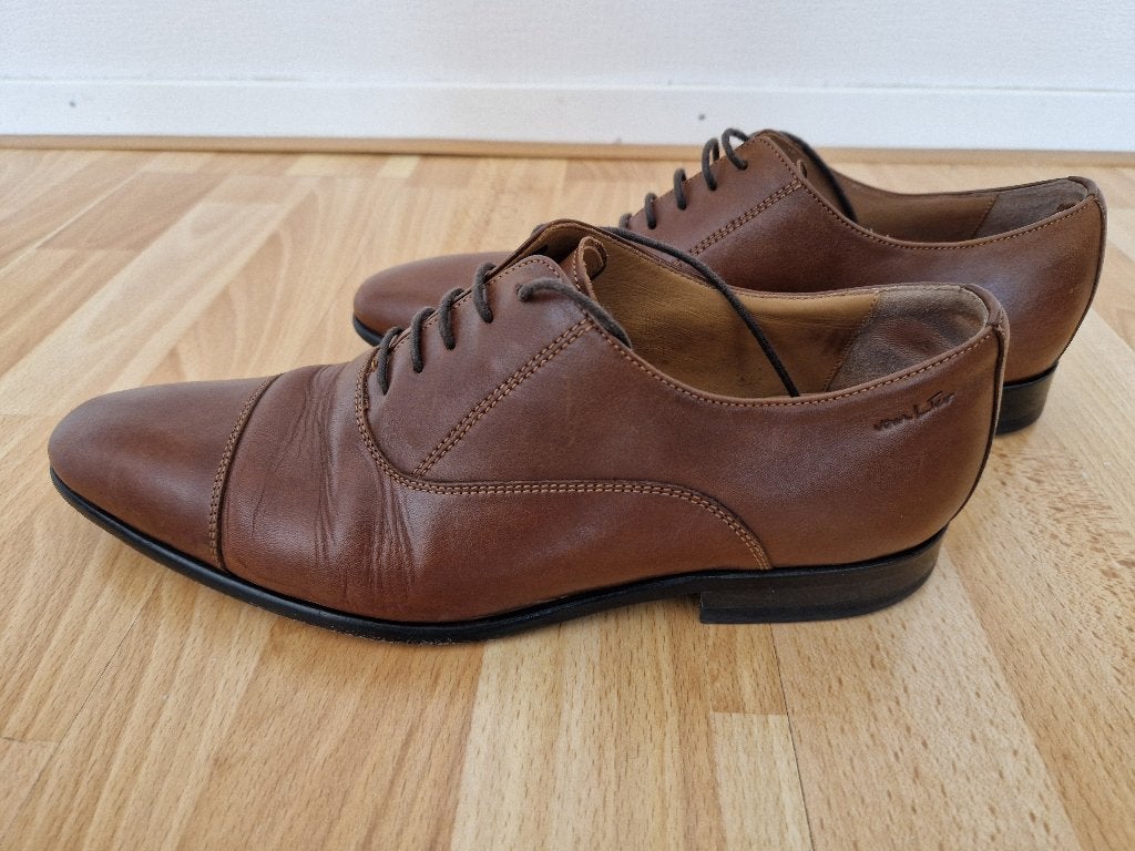 Van Lier bruine veterschoenen, maat 8.5 / 43, Bruin, Van Lier, Ophalen of Verzenden, Gedragen