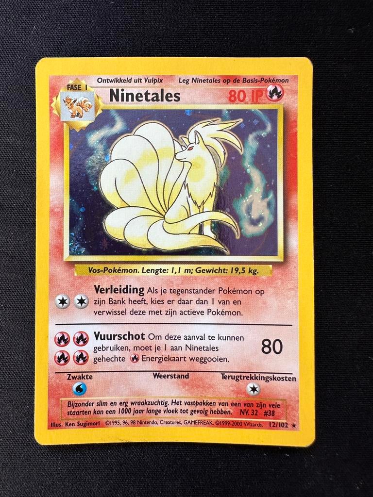 Ninetales Base Set Holo Pokemon Kaart 12/102 NL, Hobby en Vrije tijd, Verzamelkaartspellen | Pokémon, Ophalen of Verzenden, Gebruikt