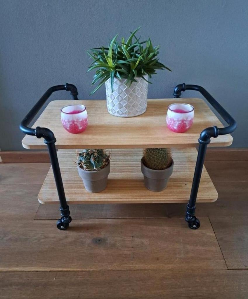 ‼️VERRIJDBARE TROLLY PLANTENKAR DECORATIE KARRETJE TAFELTJE, Ophalen