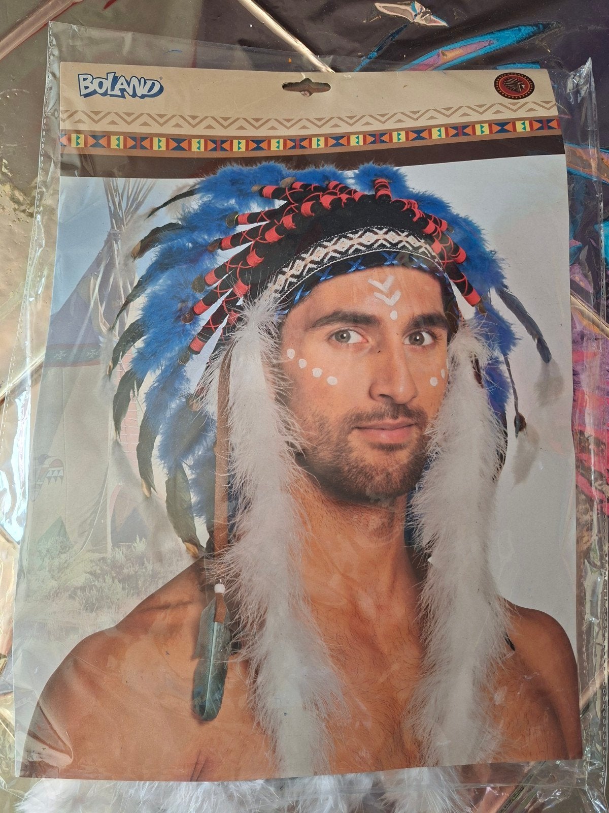 Indianen hoofdtooi, Ophalen, Zo goed als nieuw, Handschoenen, Hoed of Pet