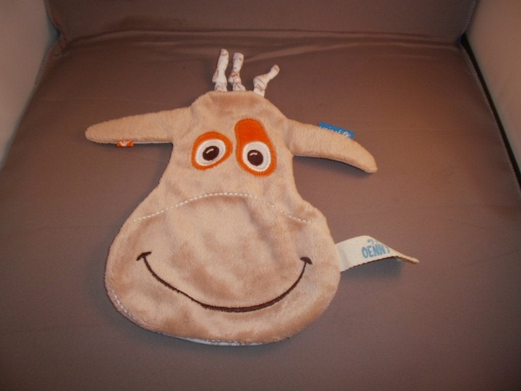 oenny UNICEF knisper doekje totaal 25 cm velours bruin met, Overige merken, Giraf, Ophalen of Verzenden, Zo goed als nieuw