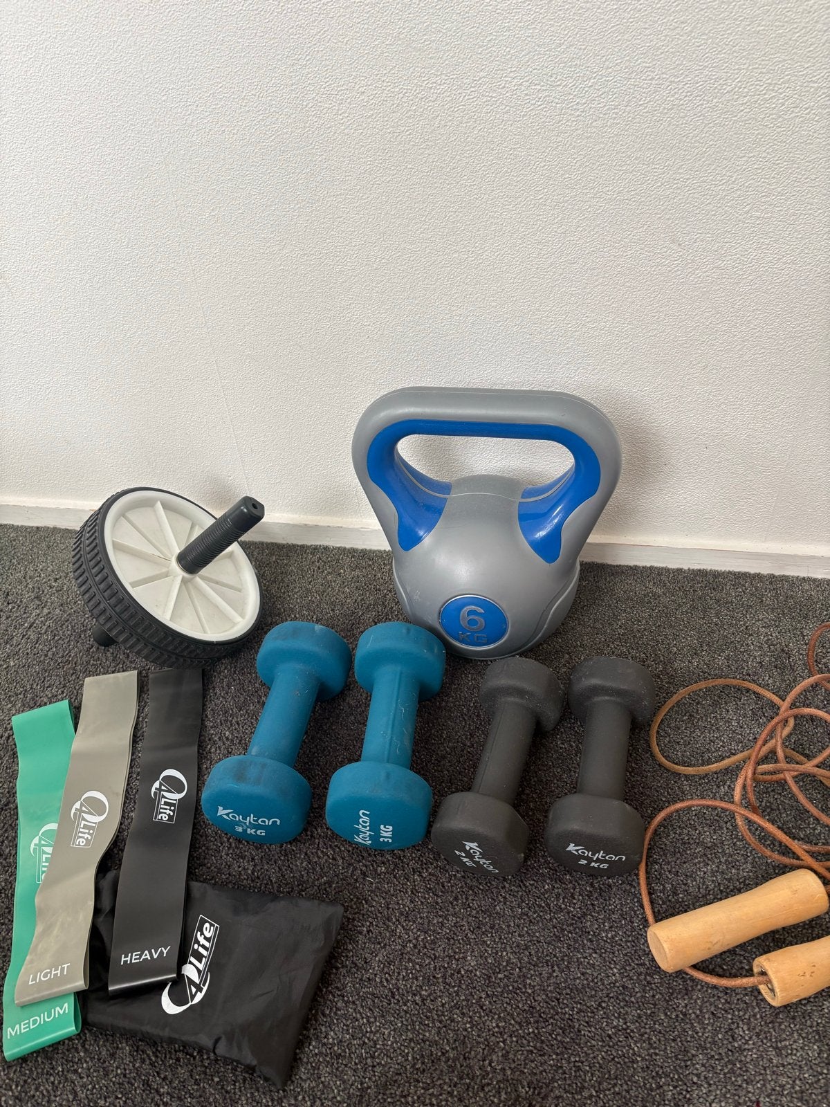 fitness set: dumbbells, kettlebell, buikspierwiel, etc, Ophalen, Gebruikt, Armen, Dumbbell