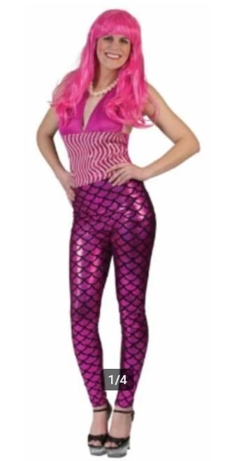 Disco Flower Power Metallic Visschubben legging 1 mt, Carnaval, Maat 42/44 (L), Nieuw, Ophalen of Verzenden