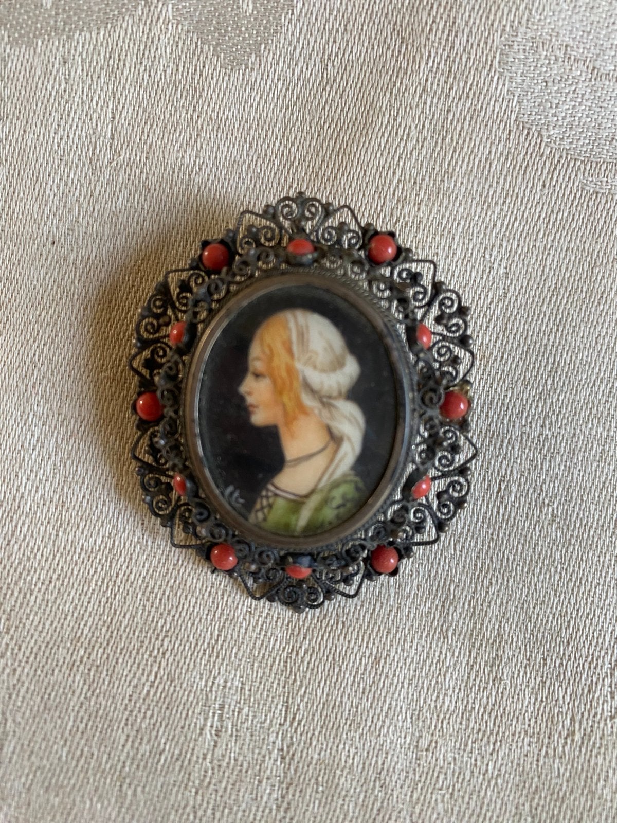 Art nouveau kettinghanger / broche, Sieraden, Tassen en Uiterlijk, Antieke sieraden, Ophalen of Verzenden, Zilver, Broche