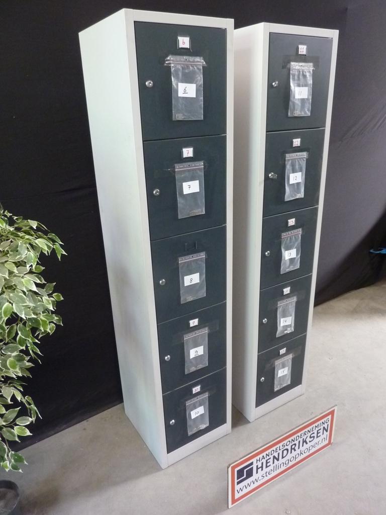 2 stuks locker / lockerkast / kluisjeskast 5-vaks + sleutels, Gebruikt, Handelsonderneming Hendriksen, Ophalen of Verzenden, Modern