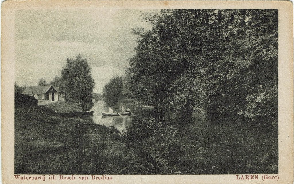 Laren(NH) – Waterpartij Bosch van Bredius., Ophalen of Verzenden, 1920 tot 1940, Gelopen, Noord-Holland