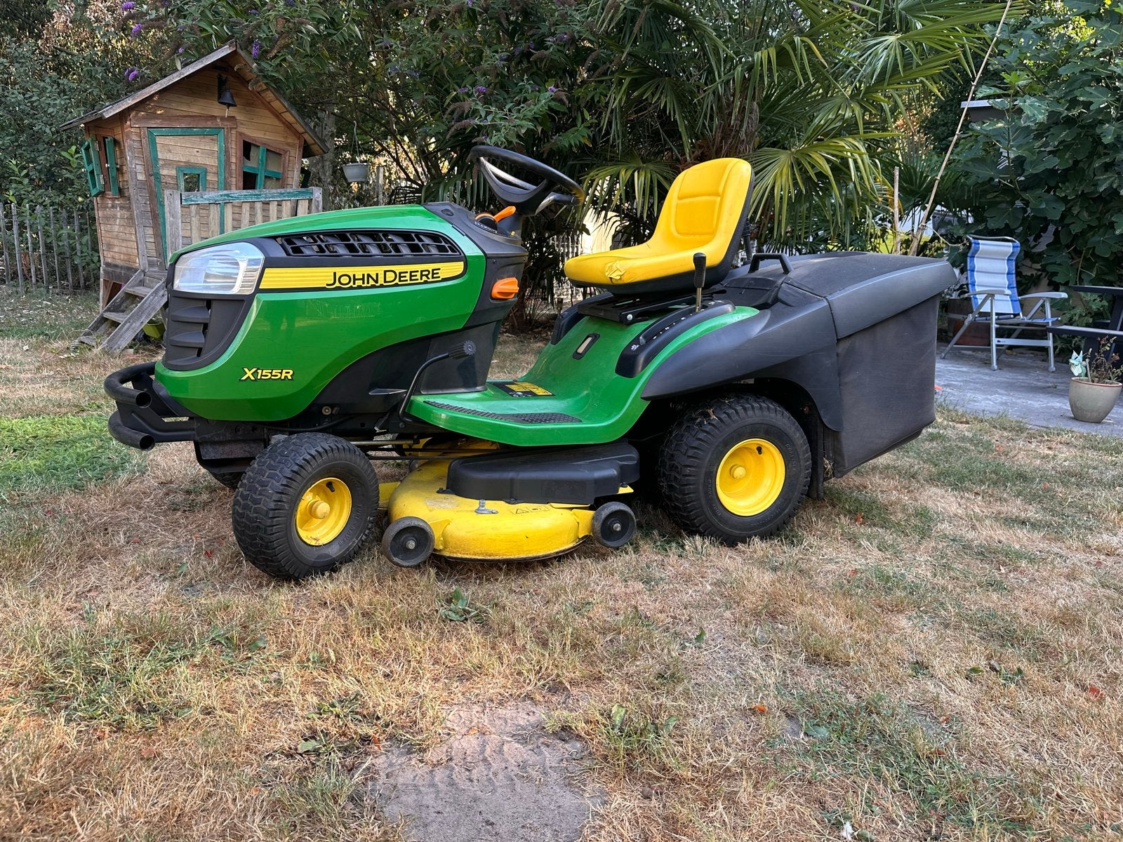 John Deere X155R Zitmaaier - Perfecte staat, 406 uur, Ophalen, Cirkelmaaier, Gebruikt, Opvangbak